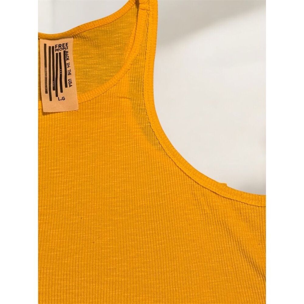 Free People Women's High Neck Sleeveless Tank Top Sexy & Stylish Yellow Large - Picture 5 of 6
